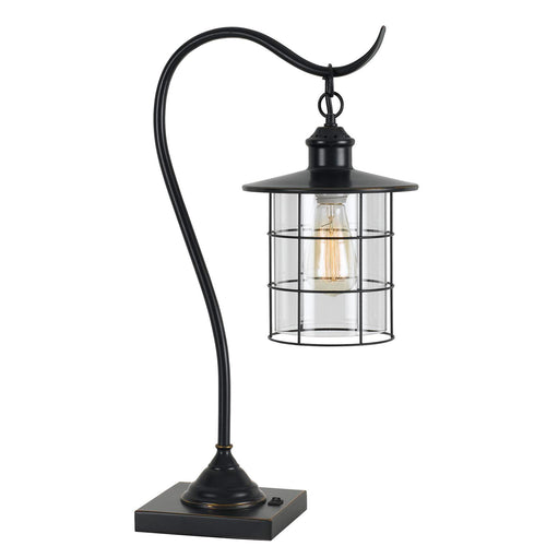 Silverton Desk Lamp with Glass Shade by Cal Lighting BO-2668DK-DB Dark Bronze