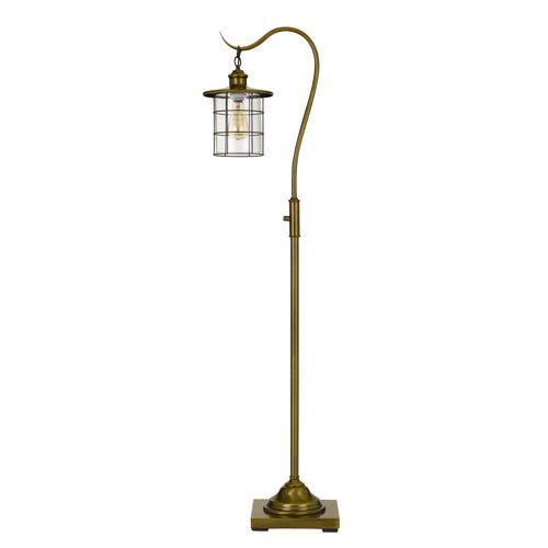 Silverton Floor Lamp with Glass Shade by Cal Lighting BO-2668FL-BAB Rubbed Antique Brass