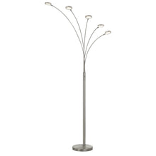 Load image into Gallery viewer, Cremona LED Metal Arc Floor Lamp by Cal Lighting BO-2873FL-5L-BS Brushed Steel
