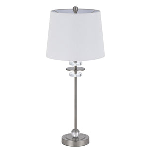 Sitka Buffet Lamp w/ Crystal Accent by Cal Lighting BO-3094BF-2 Brushed Steel