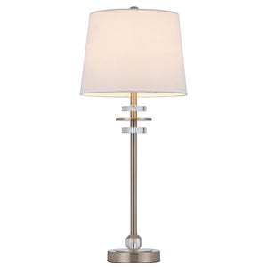 Sitka Buffet Lamp w/ Crystal Accent by Cal Lighting BO-3094BF-2 Brushed Steel