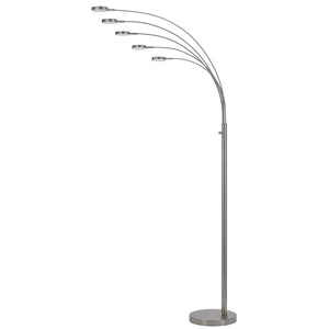 Malibu LED Floor Lamp by Cal Lighting BO-3121FL-5L-BS Brushed Steel