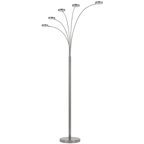 Malibu LED Floor Lamp by Cal Lighting BO-3121FL-5L-BS Brushed Steel