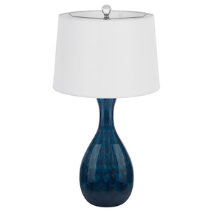 Gourd Style Glass Table Lamp by Cal Lighting BO-3143TB-2 Antique Blue Luster