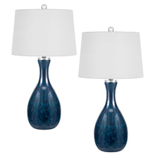 Load image into Gallery viewer, Gourd Style Glass Table Lamp by Cal Lighting BO-3143TB-2 Antique Blue Luster