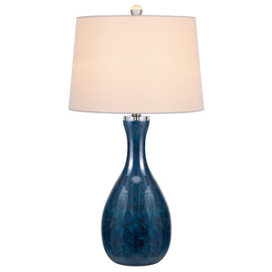 Gourd Style Glass Table Lamp by Cal Lighting BO-3143TB-2 Antique Blue Luster