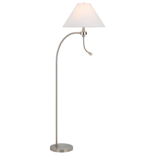 Ashland Mini Arc Metal Floor Lamp by Cal Lighting BO-3178FL-BS Brushed Steel