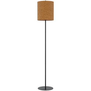 Metal Floor Lamp with Cork Shade by Cal Lighting BO-3197FL-BK