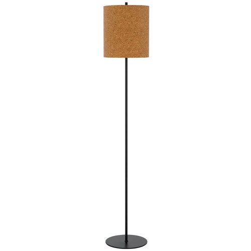 Metal Floor Lamp with Cork Shade by Cal Lighting BO-3197FL-BK