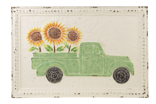 Framed Embossed Truck with Sunflowers Wall Decor by Ganz CB177284