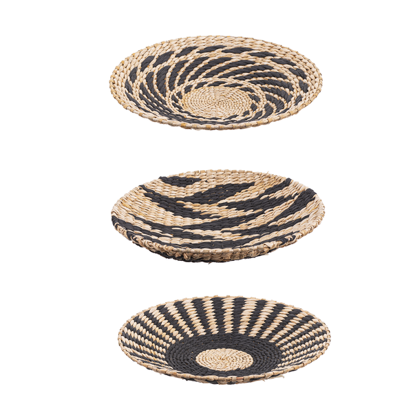 Large Woven Natural & Black (3pc) Wall Decor (Each One Will Vary) by Ganz CB177931