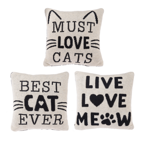 Cat Lover Knit Accent Pillow by Ganz CB179094