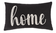 Black & White Home Embroidered Lumbar Pillow by Ganz CB179611