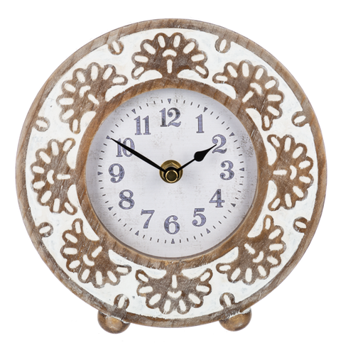 Carved Flower Desk Clock by Ganz CB180929