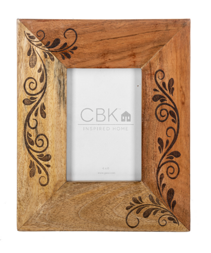 Natural Carved Leaf 4x6 Picture Frame by Ganz CB184983