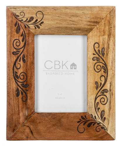 Natural Carved Leaf 5x7 Picture Frame by Ganz CB184984
