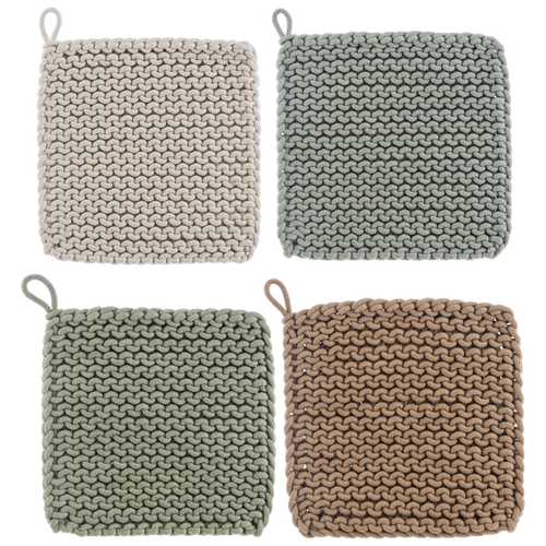 Cotton Crochet Pot Holder (4pc set) by Ganz CB185974