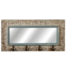 Load image into Gallery viewer, Distressed Wood Wall Mirror with Anchor Hooks by Ganz CB186152