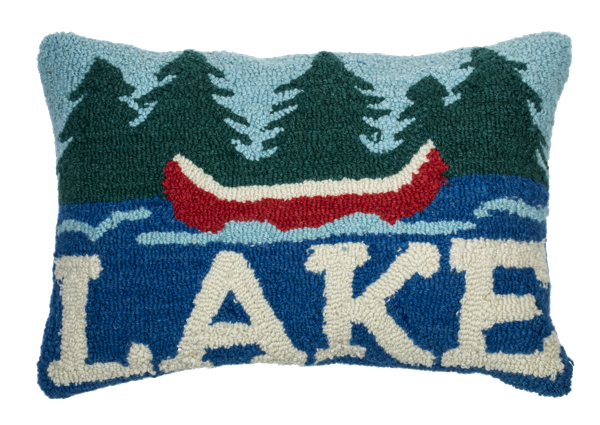 Punch Hook Lake Lumbar Pillow by Ganz CB186962