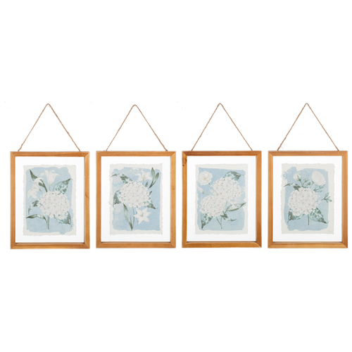 Framed White Hydrangea Wall Decor in Floating Frame by Ganz CB187174