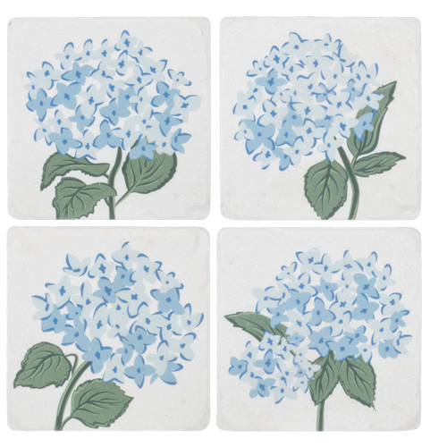 Blue Hydrangea Coaster (4pc set) by Ganz CB187183