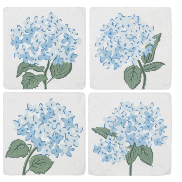 Blue Hydrangea Coaster (4pc set) by Ganz CB187183