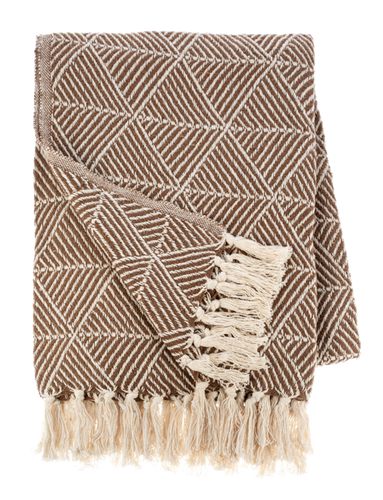 Tan & Natural Woven Triangle Throw by Ganz CB187567
