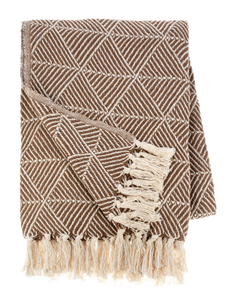Tan & Natural Woven Triangle Throw by Ganz CB187567