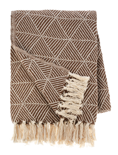 Tan & Natural Woven Triangle Throw by Ganz CB187567