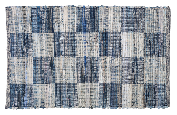 Denim Check Chindi 2'x3' Rug by Ganz CB187578