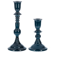 Blue Enamel Taper Holder (2pc set) by Ganz CB188001