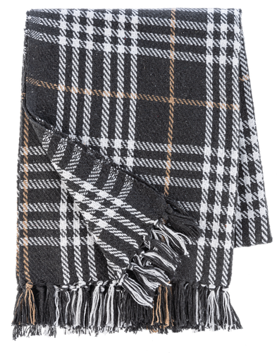 Grey Plaid Woven Throw by Ganz CB195020