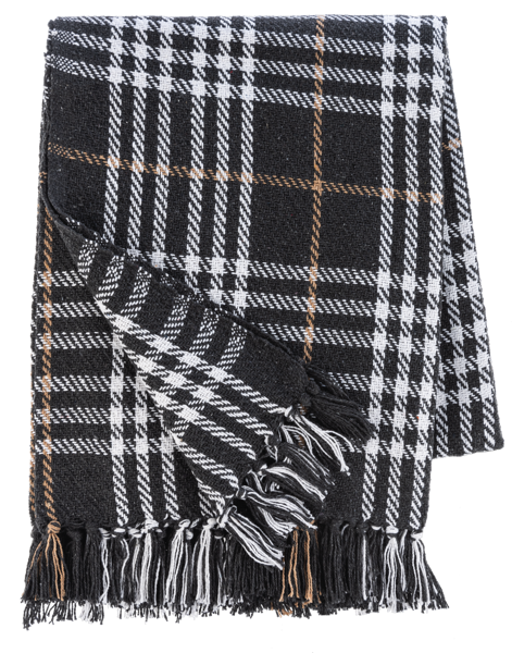 Grey Plaid Woven Throw by Ganz CB195020
