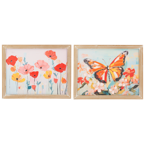 Flower & Butterfly with Handpainted Texture by Ganz CB195490