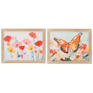 Flower & Butterfly with Handpainted Texture by Ganz CB195490