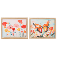 Flower & Butterfly with Handpainted Texture by Ganz CB195490