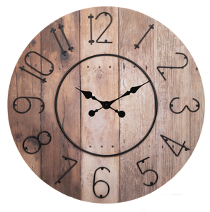 Rustic Wood Wall Clock by Ganz CB195556