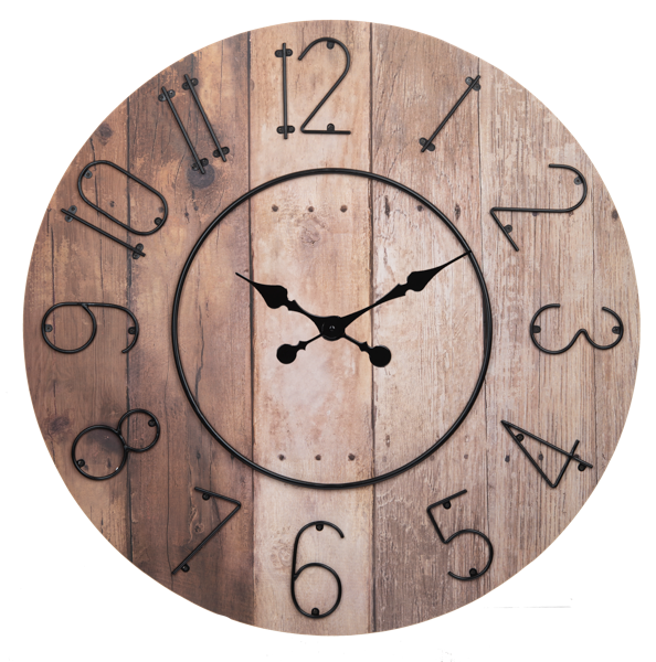 Rustic Wood Wall Clock by Ganz CB195556