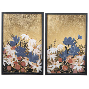 Painted Flowers with Gold Background Wall Decor by Ganz CB195688