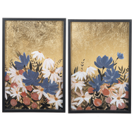 Painted Flowers with Gold Background Wall Decor by Ganz CB195688