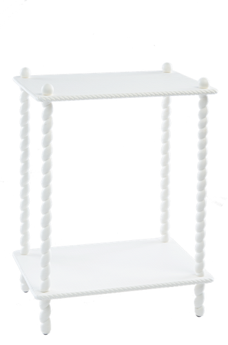 White Twisted Leg Two-Tiered Plant Stand by Ganz CB195957