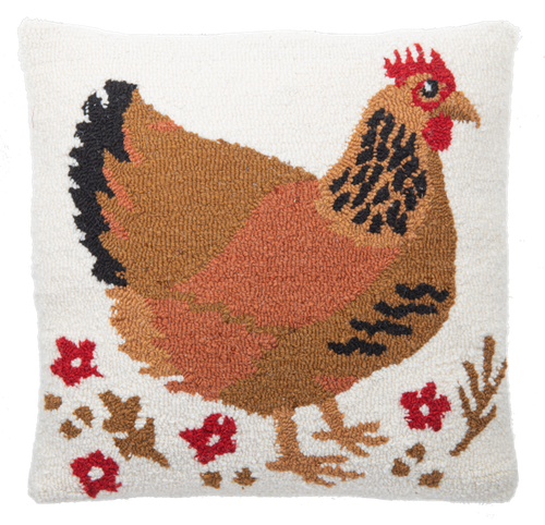 Punch Hook Chicken Pillow by Ganz CB196073