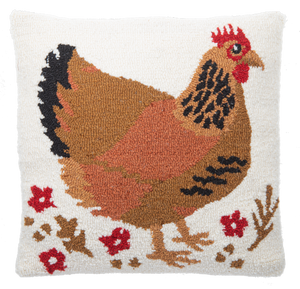 Punch Hook Chicken Pillow by Ganz CB196073