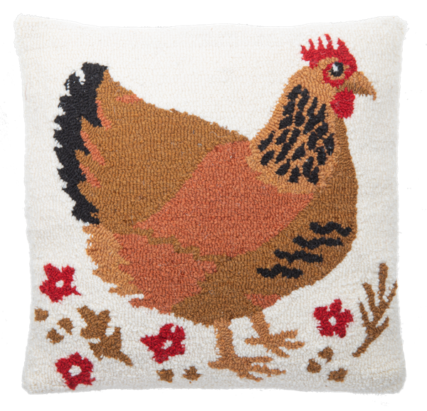 Punch Hook Chicken Pillow by Ganz CB196073