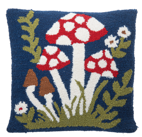 Punch Hook Mushroom Pillow by Ganz CB196075