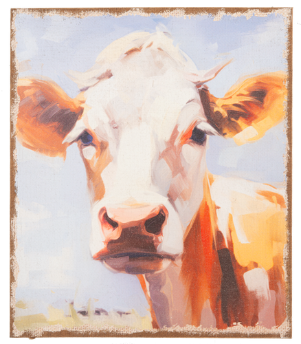 Painterly Cow on Burlap Wall Decor by Ganz CB196413