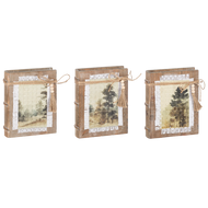 Wooden Book Decor with Vintage Trees by Ganz CB196443