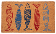 Blue & Red Sardine Fish Doormat by Ganz CB196731