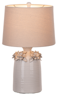 Hand Applied Ivory Flower Table Lamp by Ganz CB197695