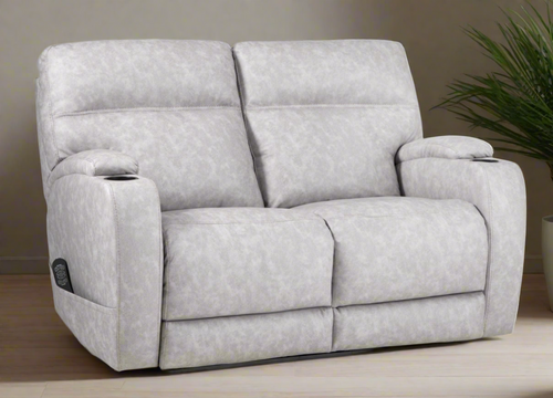 Jaguar Power Loveseat w/Lumbar & Headrest & Extended Footrest by HomeStretch 200-50-15 Pebble
